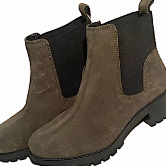 Joie Women's Chelsea Ankle Boots Brown Suede Lug Sole Pull-On Size 8 Booties NEW - Picture 13 of 14